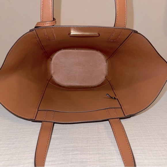 MICHAEL KORS PORTIA SMALL BUCKET PEBBLE LEATHER SUEDE TOTE BAG - Picture 4 of 9